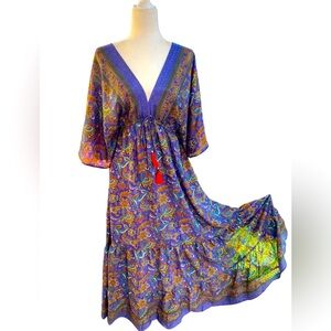 Beautiful Silk BOHO Flowy Maxi Dress